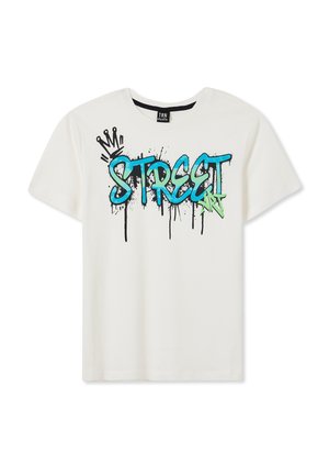 T-shirt con stampa - bianco lana