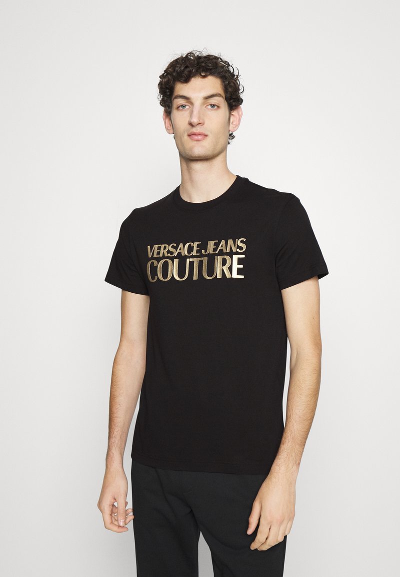 Versace Jeans Couture T-shirt estampada - black/gold