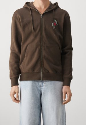 Sweater met rits - brown