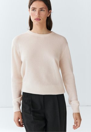 Massimo Dutti, 100% CASHMERE LONG SLEEVE SWEATER - Jumper - beige