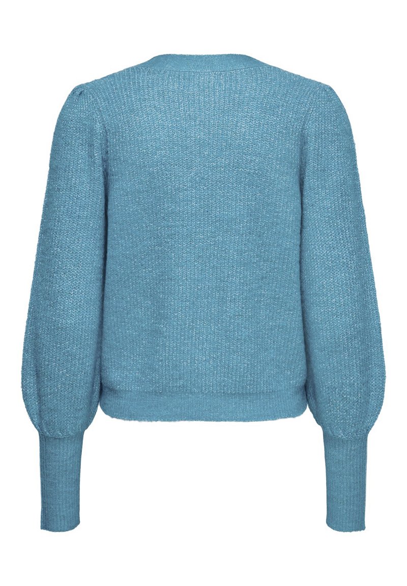 Damen Strickjacken | JDY KURZER DREA PUFFÄRMEL Strickjacke blau - XS96605 Damen Strickjacken | JDY KURZER DREA PUFFÄRMEL Strickjacke blau - XS96605