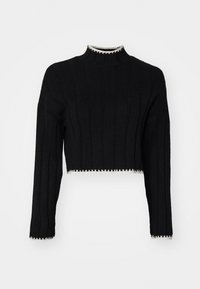 ONLCHICK STITCH HIGHNECK  - Pullover - black/pumice stone