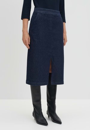 MIDI SLIM FIT - Denim skirt - classic dark blue