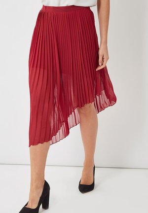 PLISADA ASIMÉTRICA  - Falda plisada - granate