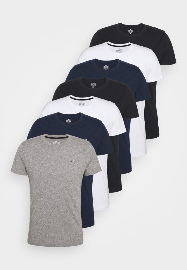 CREW 7 PACK - T-shirt basique - white/black/grey siro/navy