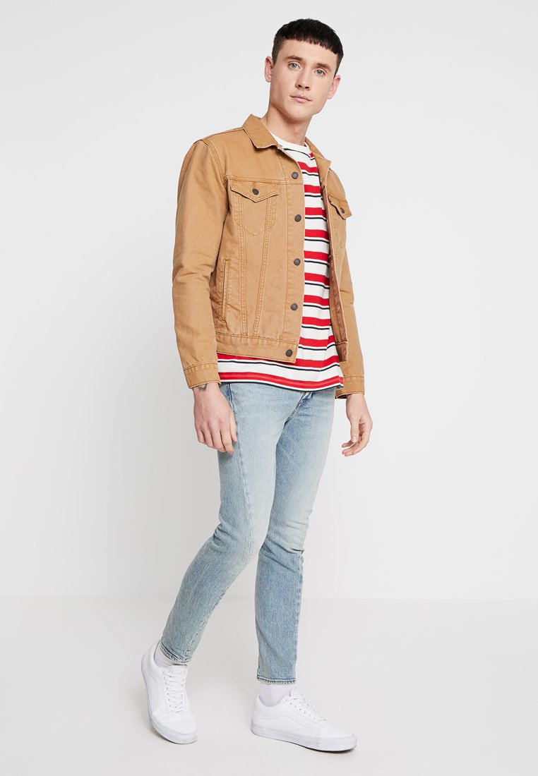 sand coloured denim jacket