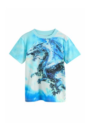 Next, ALL OVER PRINT SHORT SLEEVE T-SHIRT STANDARD - T-shirts print - white blue dragon