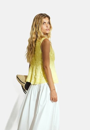 FLOWY V-NECK SINGLET - Palaidinė - yellow