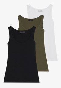 BASIC TANK 3 PACK - Top - black/white/khaki