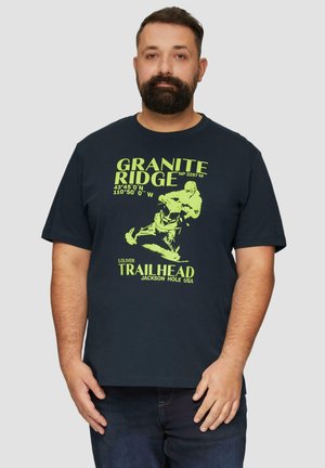 CREW NECK MIT FRONT - T-Shirt print - navy