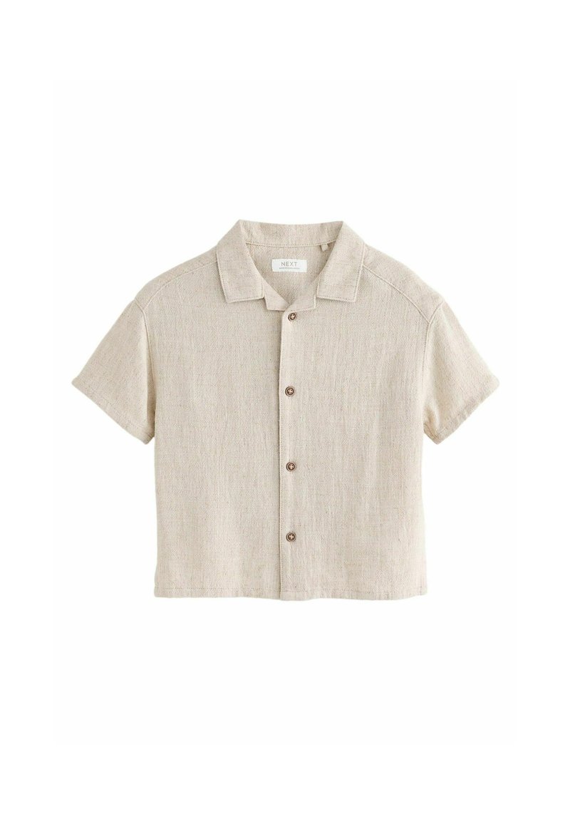 Next - REGULAR FIT SHORT SLEEVES  REVERE COLLAR  - Pluus - neutral plain, Suurenda