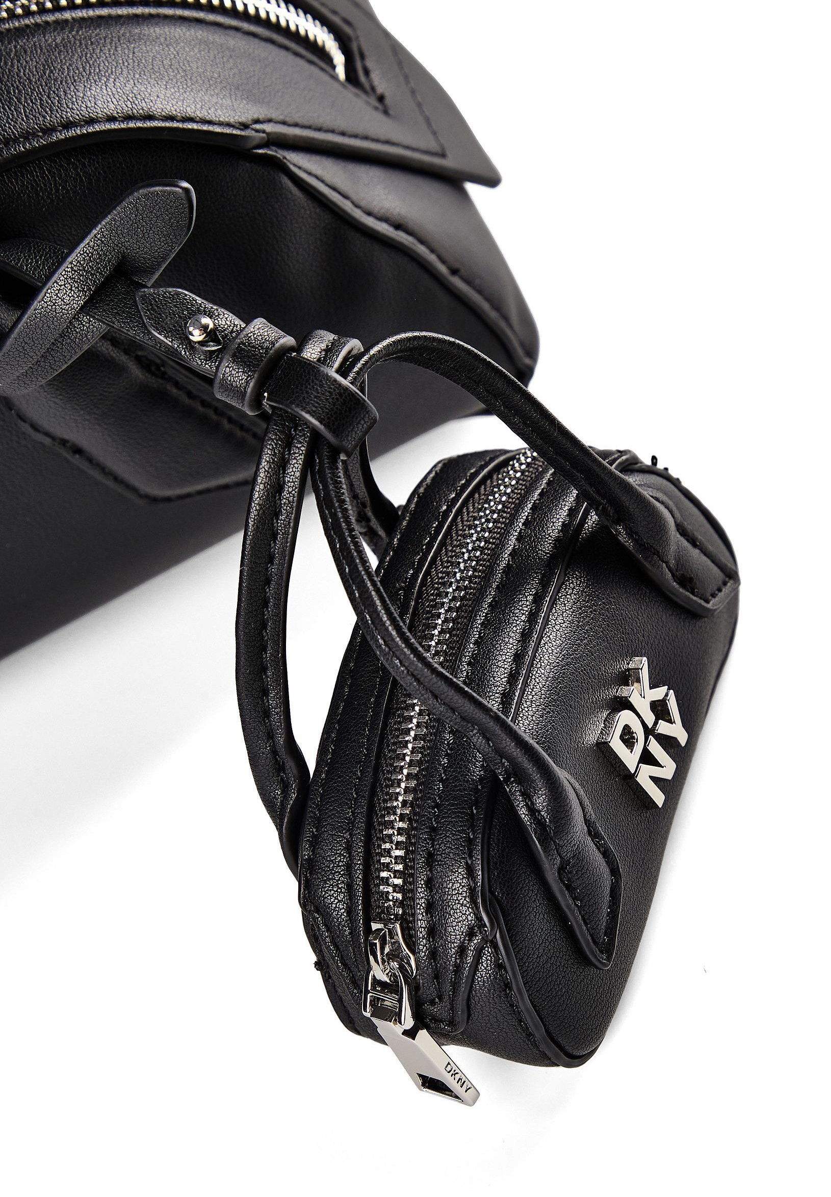 DKNY TIANA BOWLING BAG - Handbag - black/silver-coloured/black