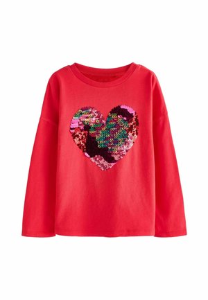 SEQUIN HEART - Top s dlhým rukávom - red