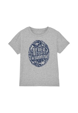 Cotton Soul, SHARK WEEK OFFICIALLY LICENSED NEVER STOP SWIMMING UNISEX - Print T-shirt - mottled light grey