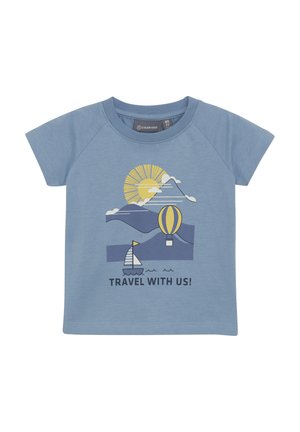 T-shirt med print - faded denim
