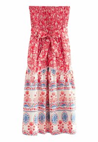 Next SHIRRED BANDEAU SUMMER - REGULAR FIT - Maxiklänning - red floral print