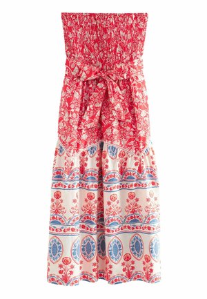 SHIRRED BANDEAU SUMMER - REGULAR FIT - Maxiklänning - red floral print