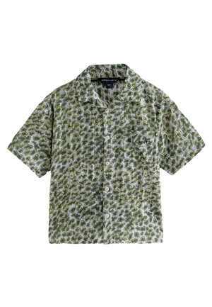 REGULAR FIT - UNDERGROUND OPEN COLLAR PRINTED SHORT SLEEVE - Overhemd - green camo