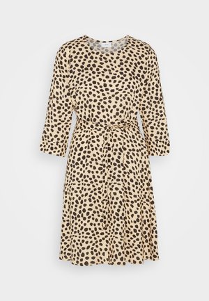 VILA, VICELINA O NECK 3/4 DRESS - Denné šaty - sandshell/black