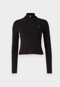 Tommy Jeans CABLE ZIP THRU CARDIGAN - Cardigan - black