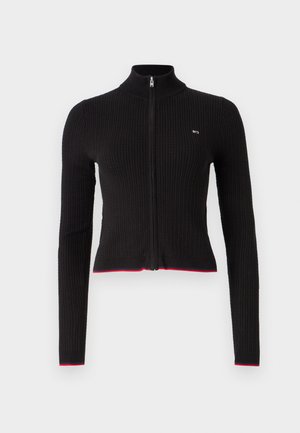 Tommy Jeans CABLE ZIP THRU CARDIGAN - Neuletakki - black