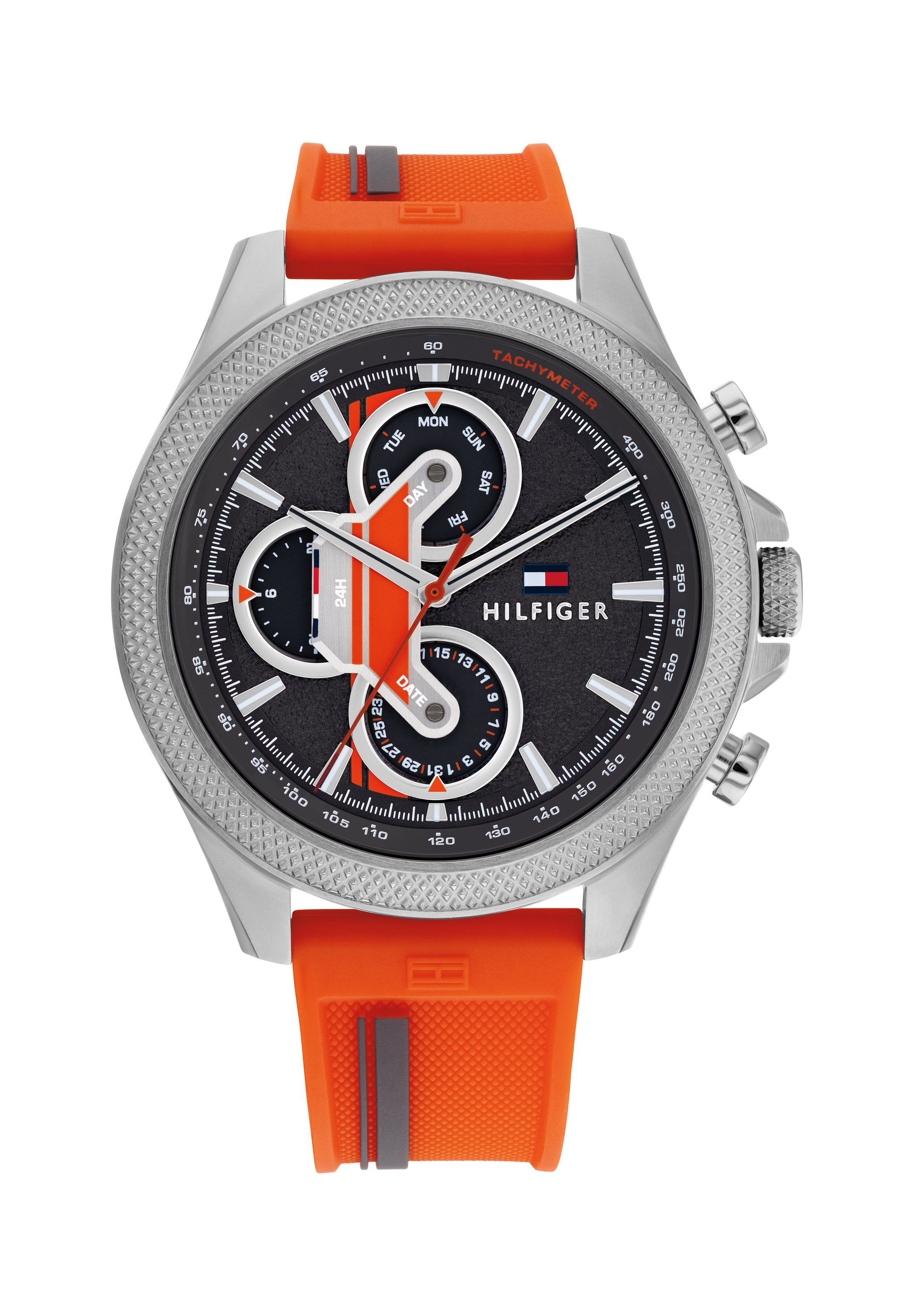 Tommy Hilfiger Montre à aiguilles orange grau silber silber grau