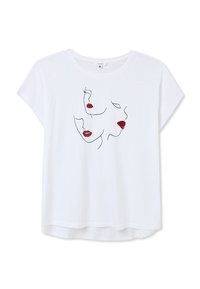 Terranova CON STAMPA VOLTI - T-shirt con stampa - bianco ottico