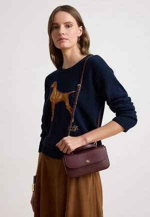 Lauren Ralph Lauren, LEATHER MARCY CROSSBODY WALLET - Τσάντα χειρός - maroon