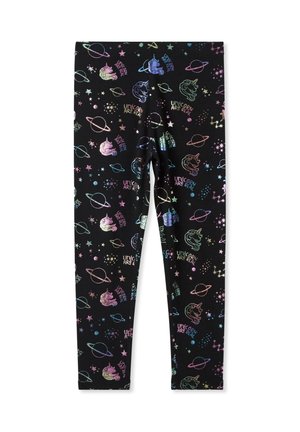 CON STAMPA LAMINATA PIANETI - Leggings - nero