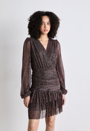 ANGELCRAS DRESS - Strikket kjole - silver/bordeaux
