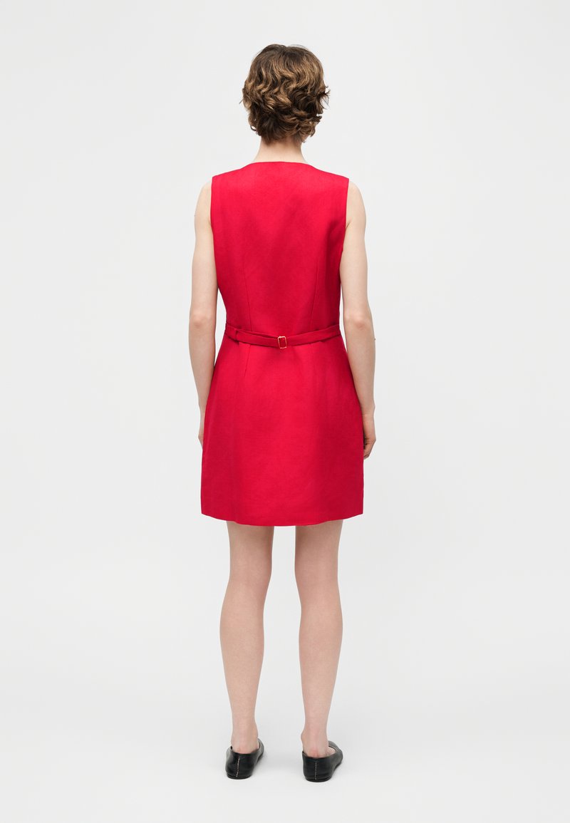 strapless open back dress Salient Label Ember Tie Sash Cami Dress in Berry Red  SALIENT LABEL