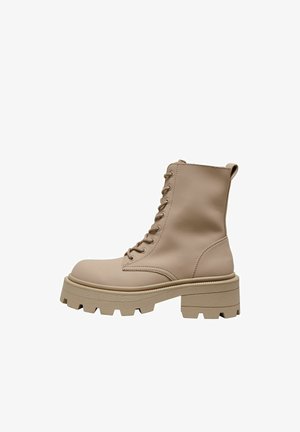 ONLY SHOES EINFARBIGE - Enkellaarsjes met plateauzool - camel