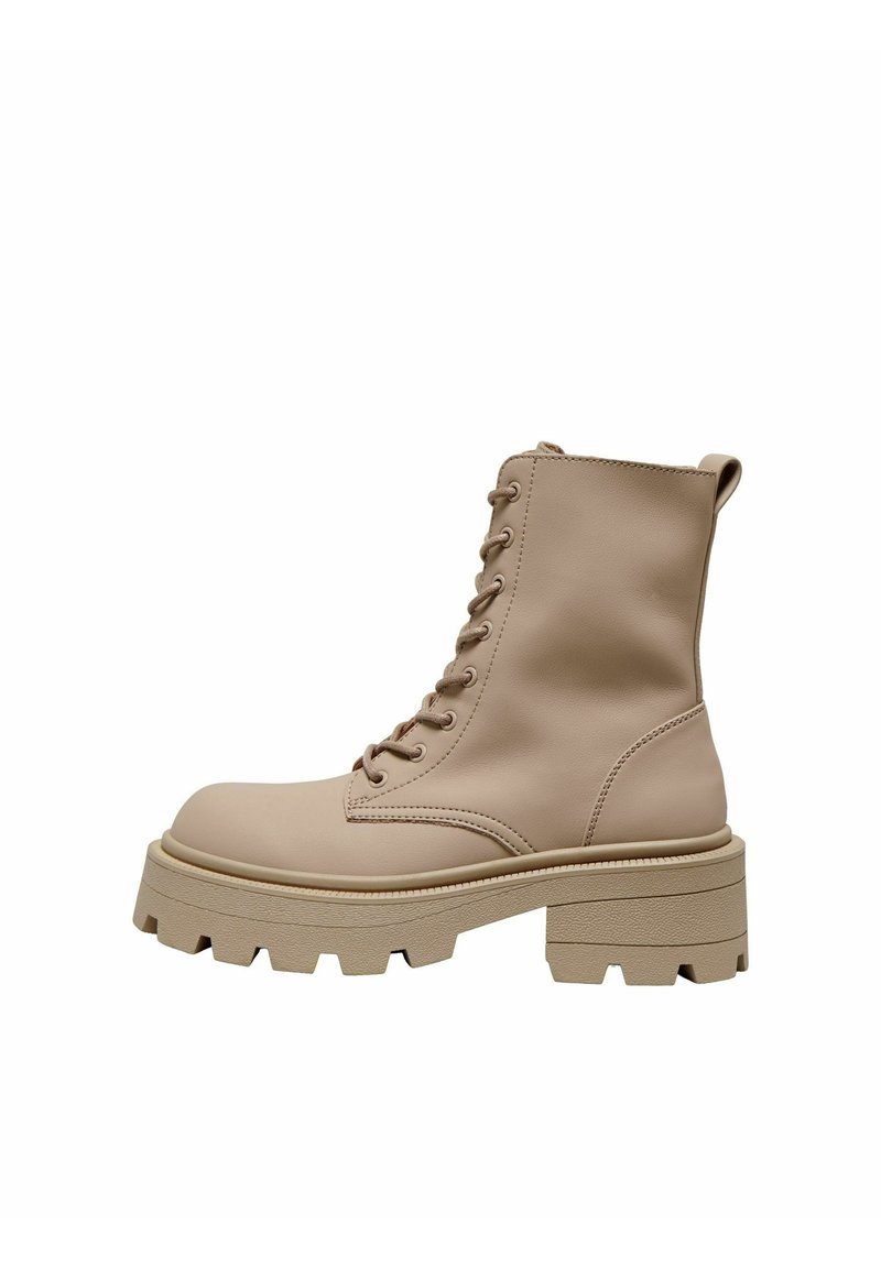 ONLY SHOES EINFARBIGE - Enkellaarsjes met plateauzool - camel