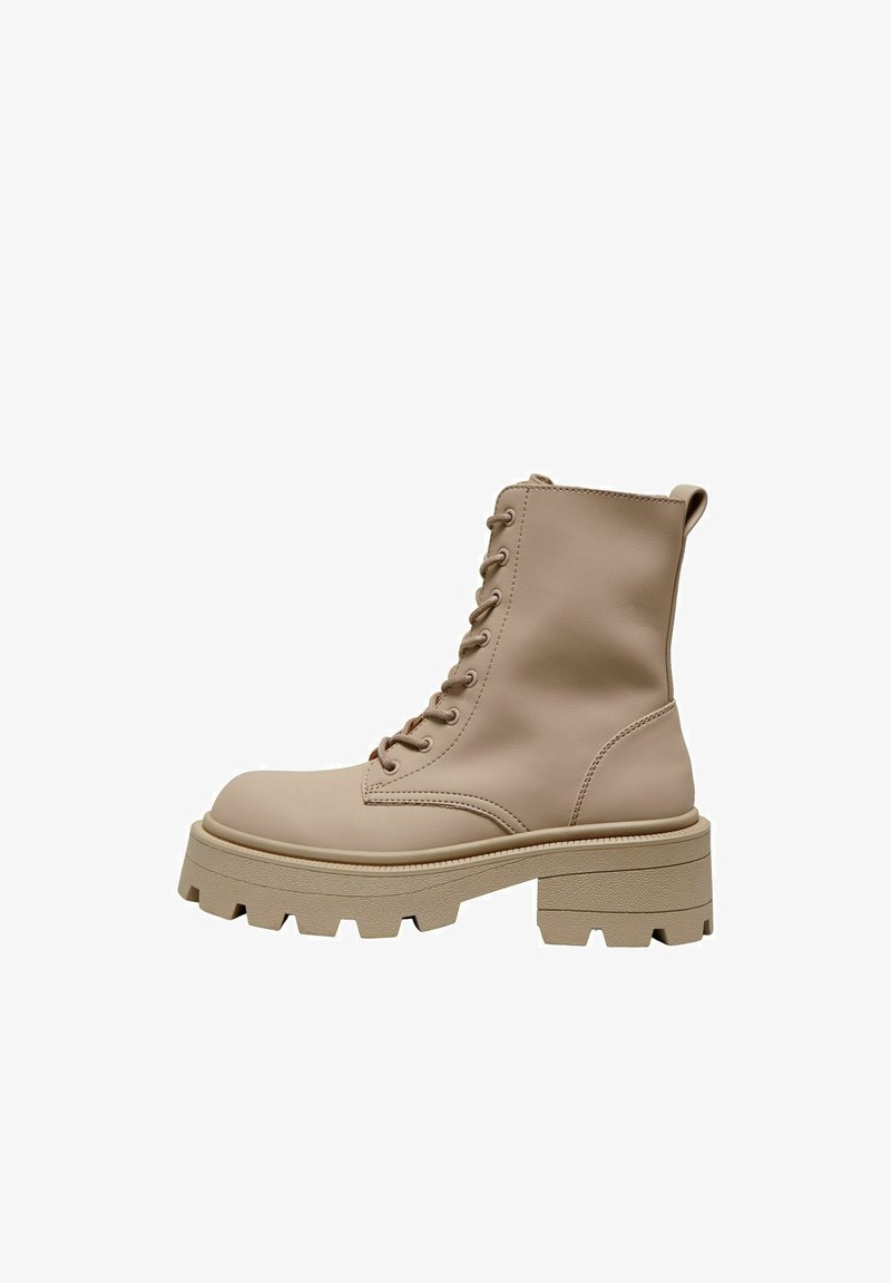 ONLY SHOES EINFARBIGE - Enkellaarsjes met plateauzool - camel