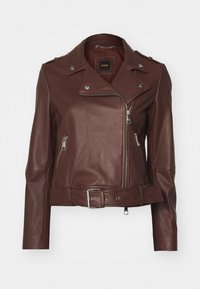SAMELI - Leather jacket - rust copper
