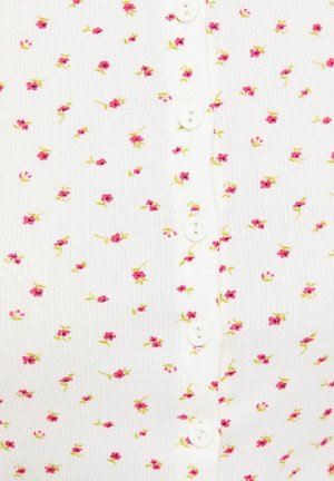New Look, DITSY FLORAL BUTTON THROUGH T-SHIRT - Camicetta - off white