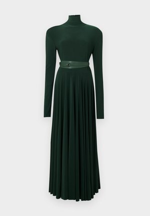 SHOULDER PAD TURTLE FLARED DRESS TO MIDCALF - Džersejové šaty - dark emerald