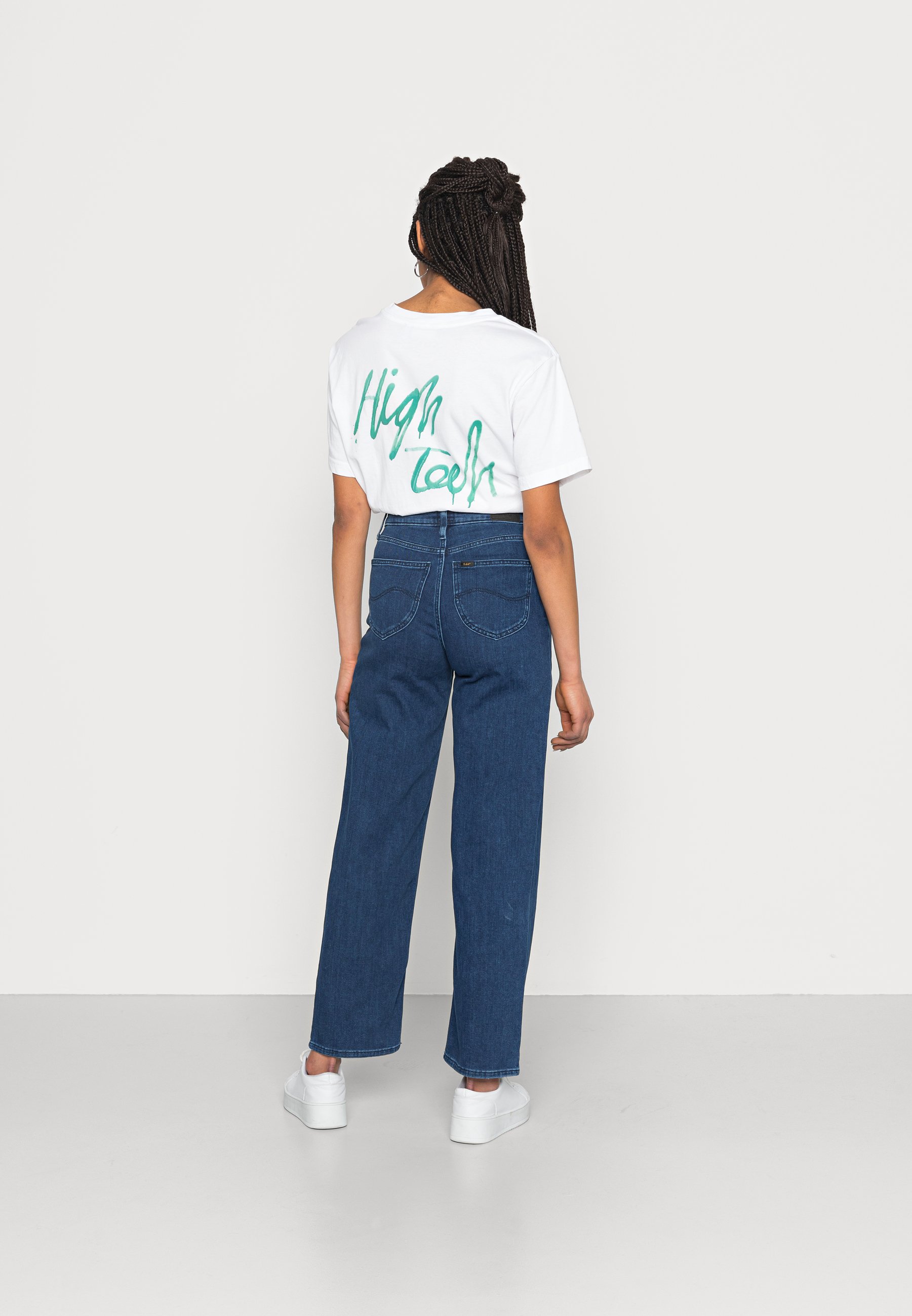 Lee WIDE LEG LONG - Flared Jeans - dark 