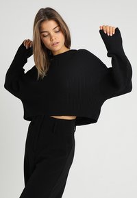 Even&Odd - CROPPED JUMPER - Džemper - black Väikepilt 1