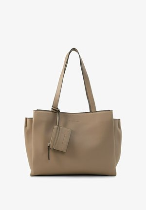 TOM TAILOR, TOM TAILOR BAGS TTMAYAN L SHOPPER MIT ANHÄNGERTASCHE - Shopping Bag - taupe taupe