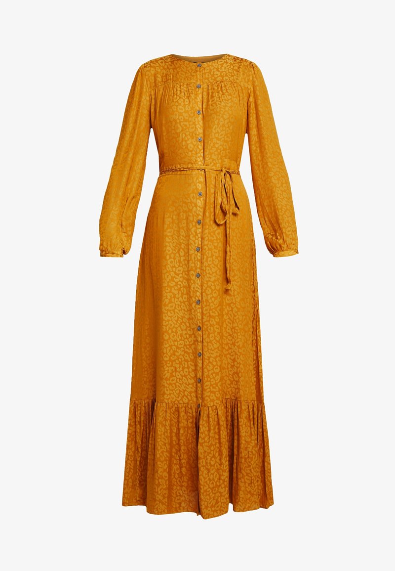 banana republic mustard yellow dress Banana Republic Belted Mustard Ponte Dress + Leopard