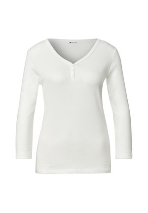 Street One, 3/4-SLEEVE SHIRT WITH BUTTON DETAIL - T-shirt à manches longues - off white