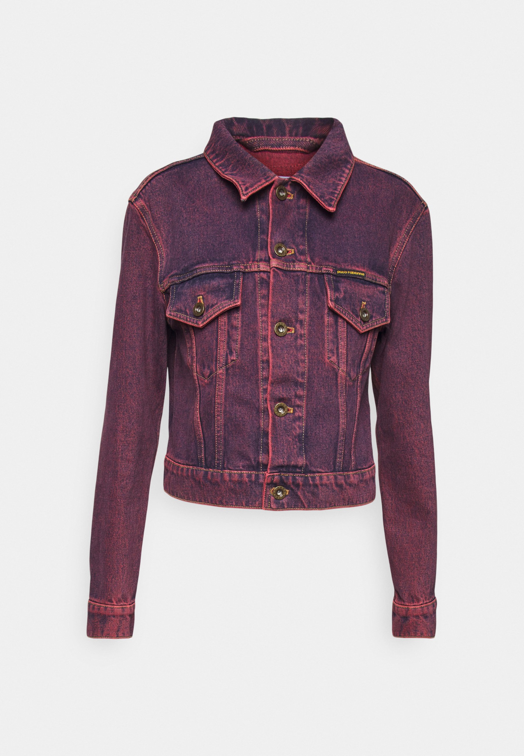 Paco Rabanne Denim Jacket Stone Burgundy, Women's, Size: 8, Bordeaux