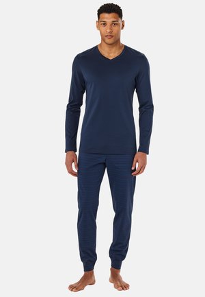 Schiesser, SCHLAFANZUG LANG - CASUAL ESSENTIALS SET - Nachtwäsche Set - dark blue