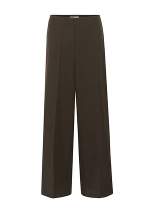Soaked in Luxury SLLILU WIDE LONG - Trousers - brown melange suiting