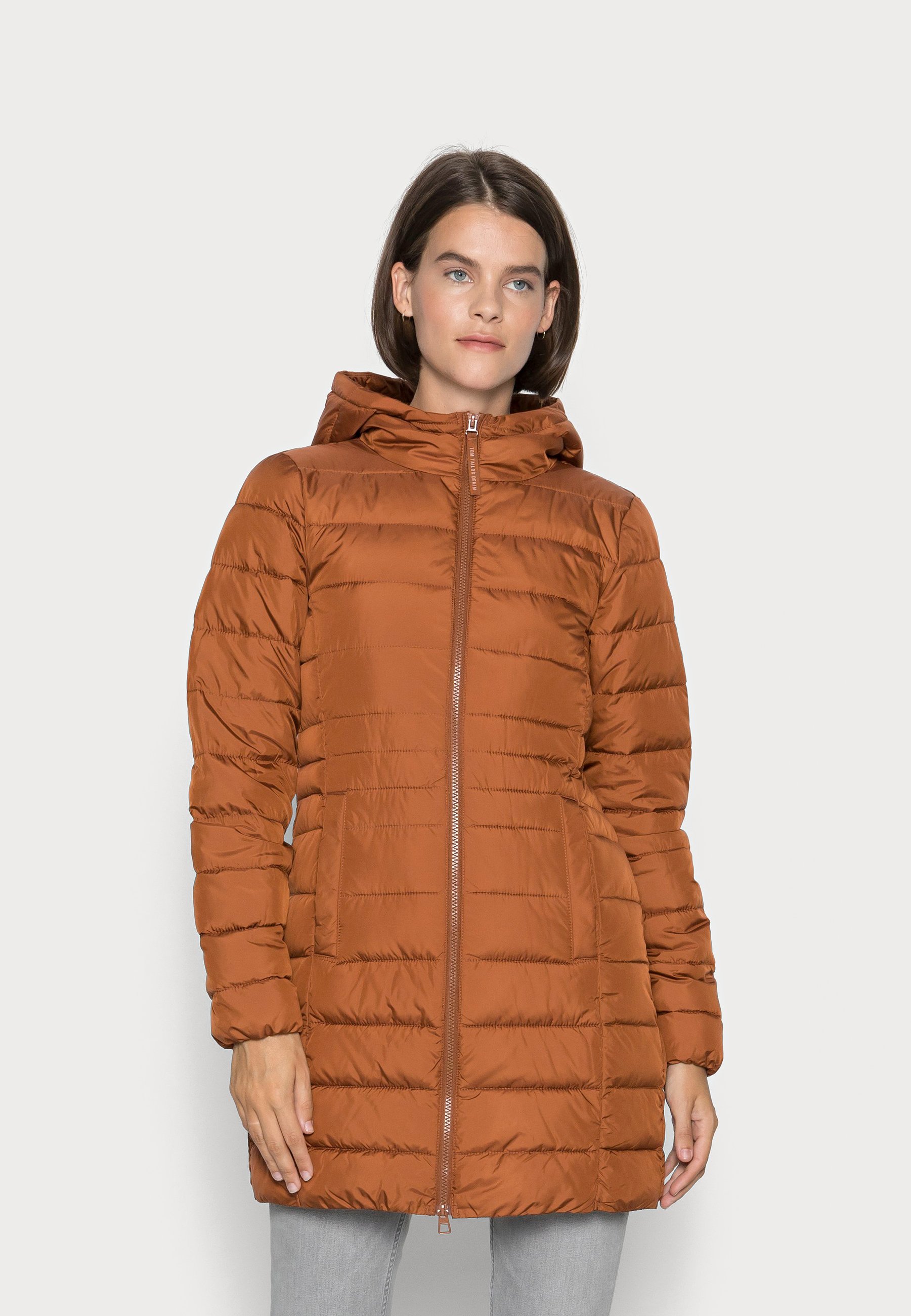 TOM TAILOR DENIM LIGHT WEIGHT PUFFER COAT - Klassischer Mantel - amber  brown/braun - Zalando.de