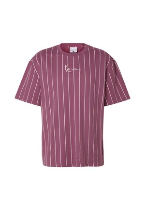Karl Kani, SMALL SIGNATURE ESSENTIAL PINSTRIPE TEE - T-Shirt print - berry white