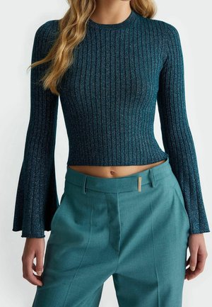 Striktrøje - teal