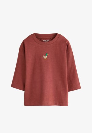Next, REGULAR FIT - LONG SLEEVE EMBROIDERED T-SHIRT - Langærmet T-shirt - berry red duck