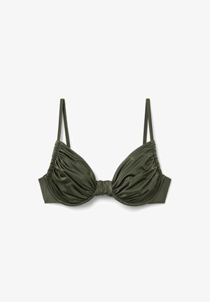 Calzedonia, BALCONETTE SHINY SATIN - Bikini-Top - dark green